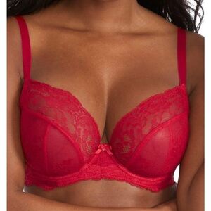 Panache 36 H plunge bra salsa red